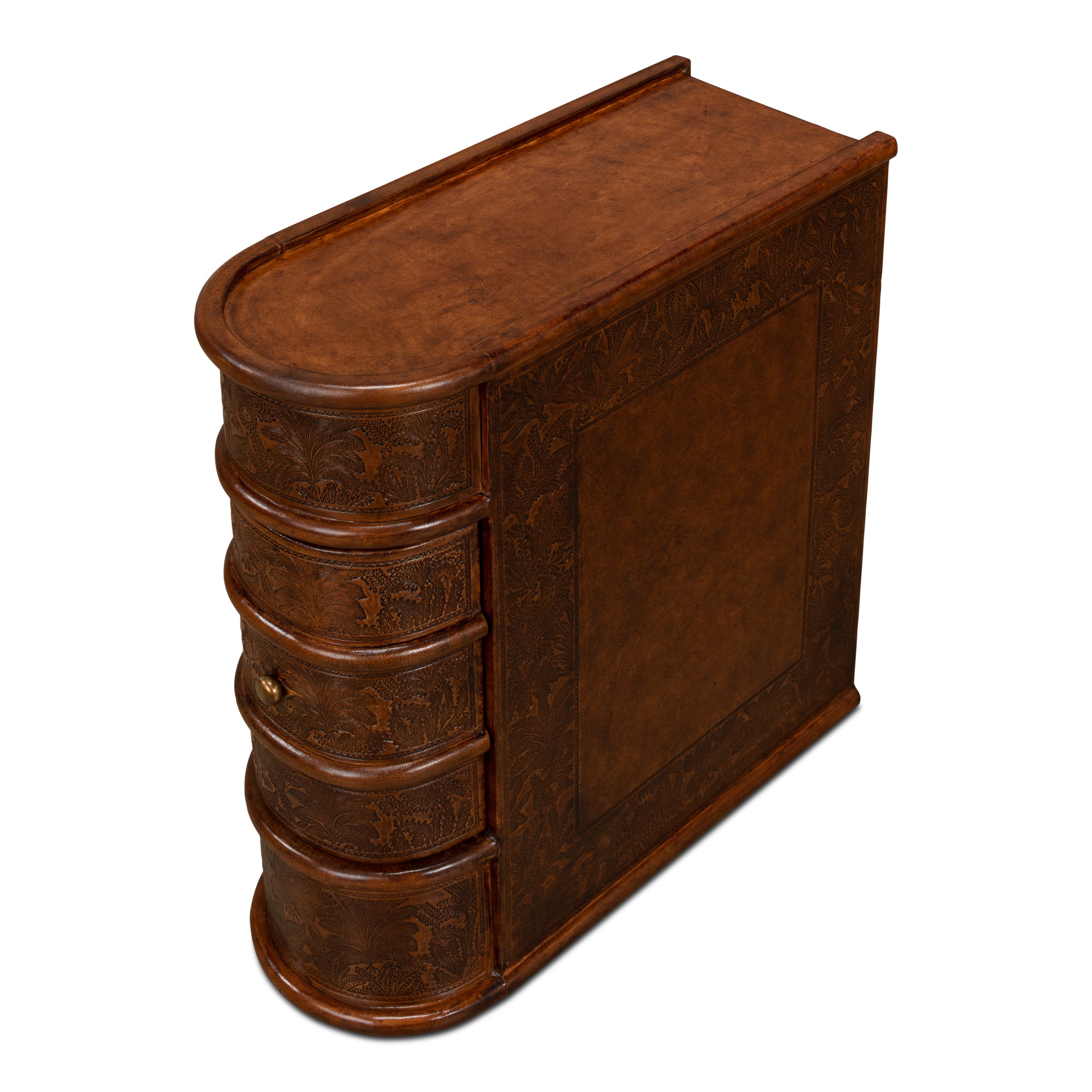 Barnes Leather Book Side Table