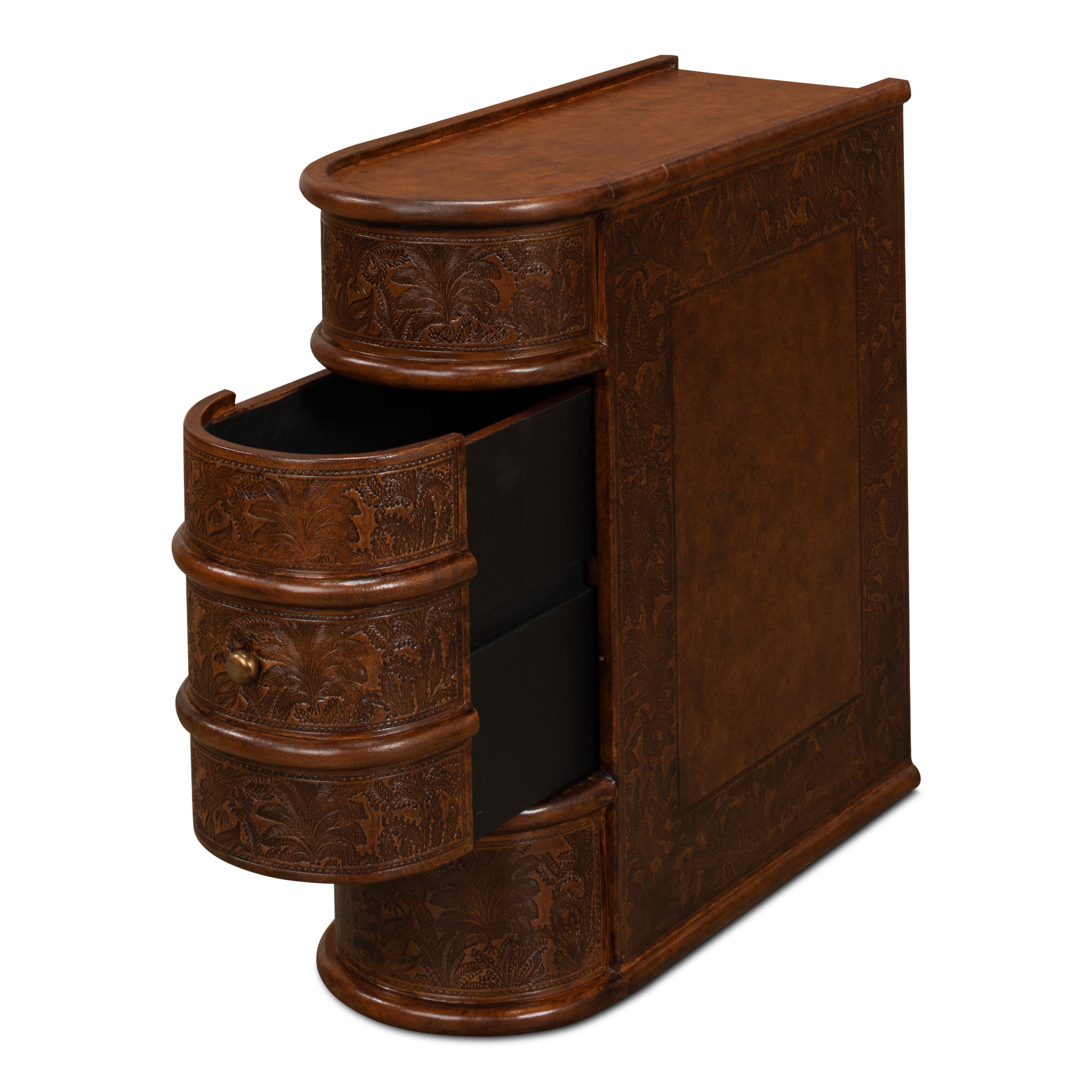 Barnes Leather Book Side Table
