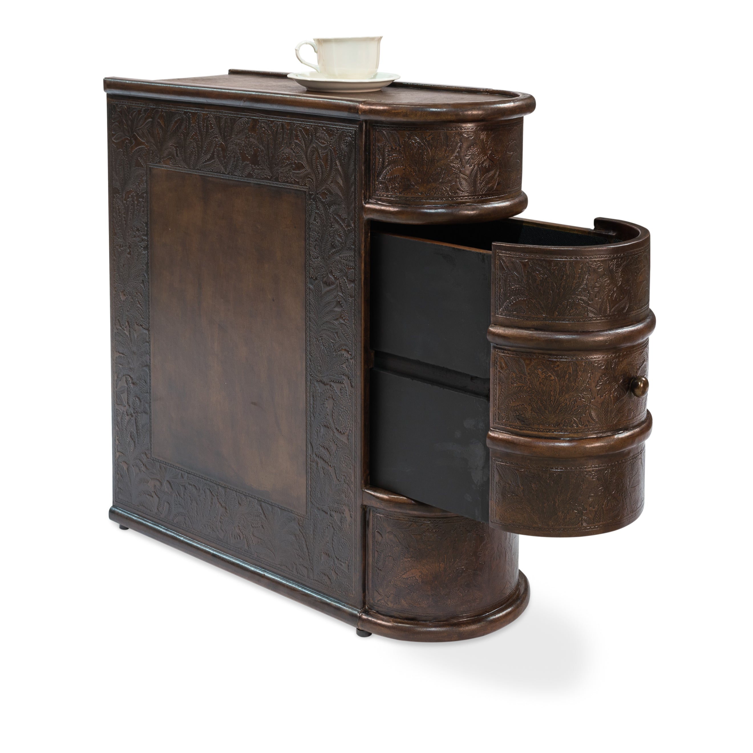 Barnes Leather Book Side Table