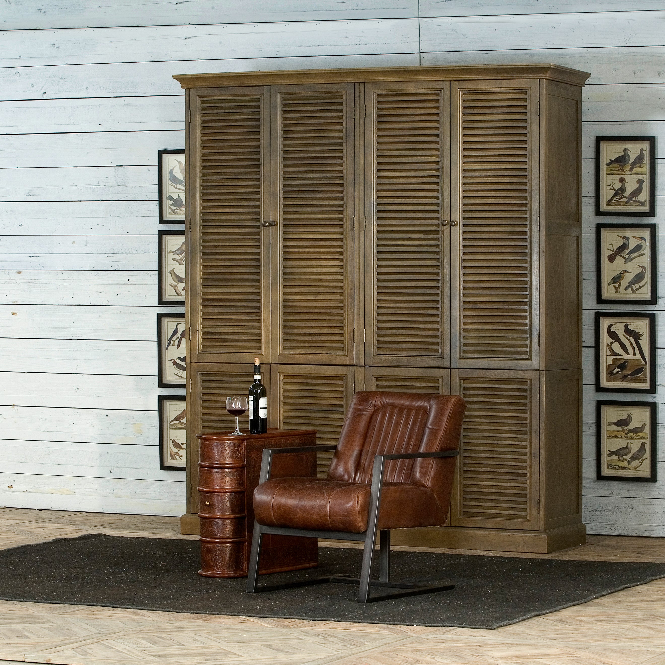 Barnes Leather Book Side Table