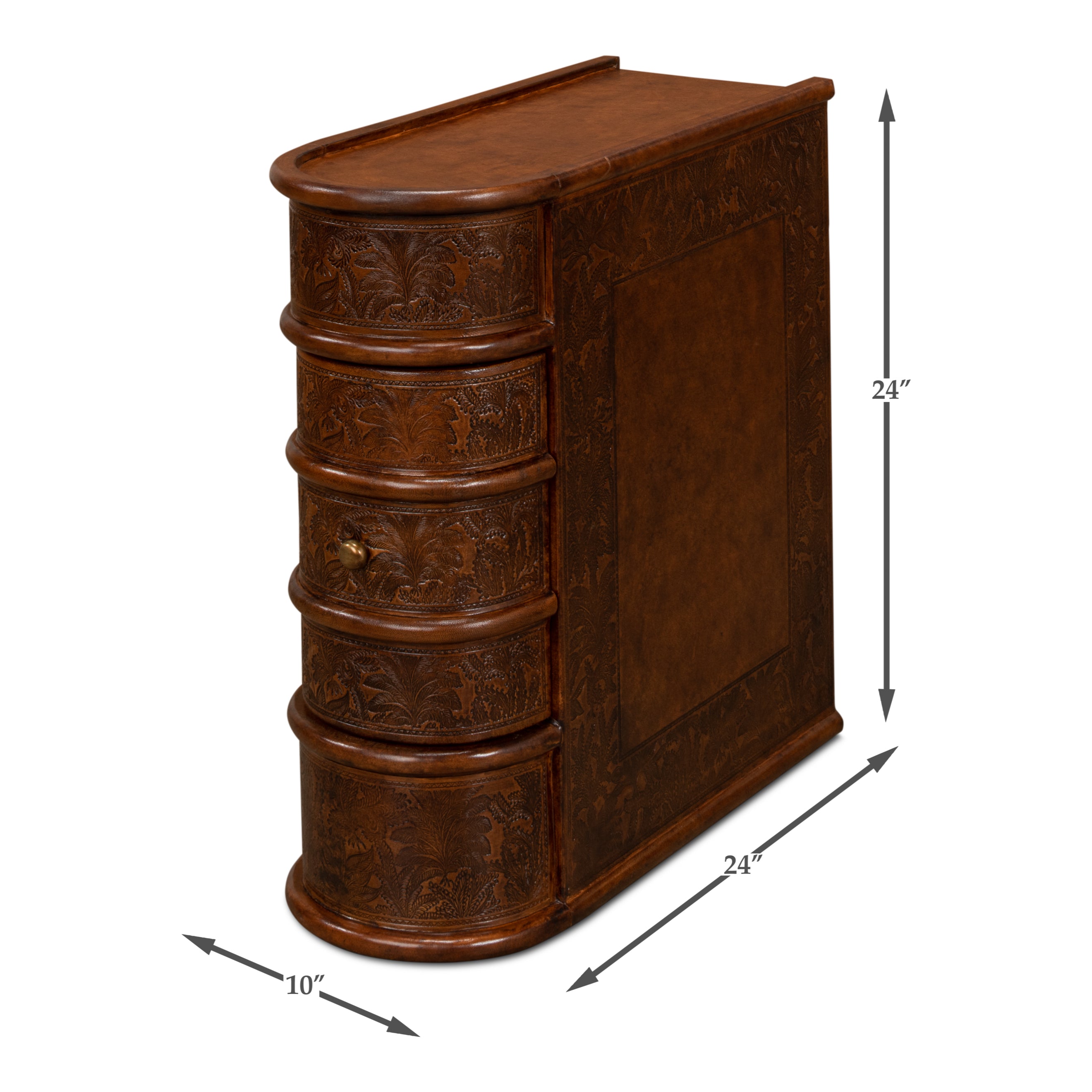 Barnes Leather Book Side Table