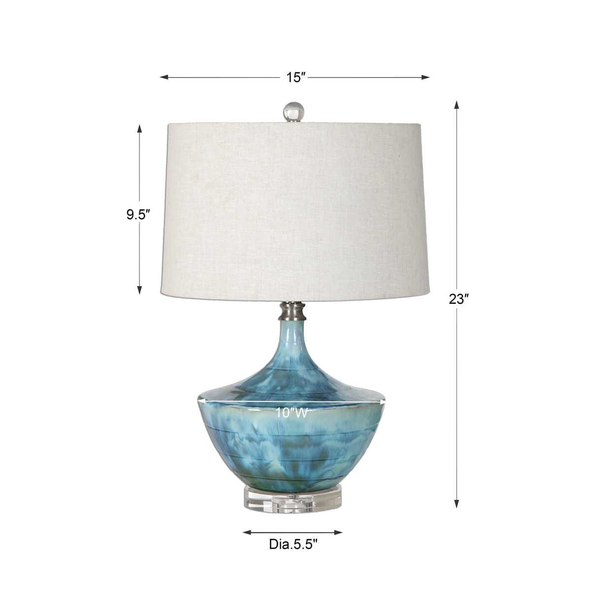 Uttermost Chasida Blue Ceramic Lamp