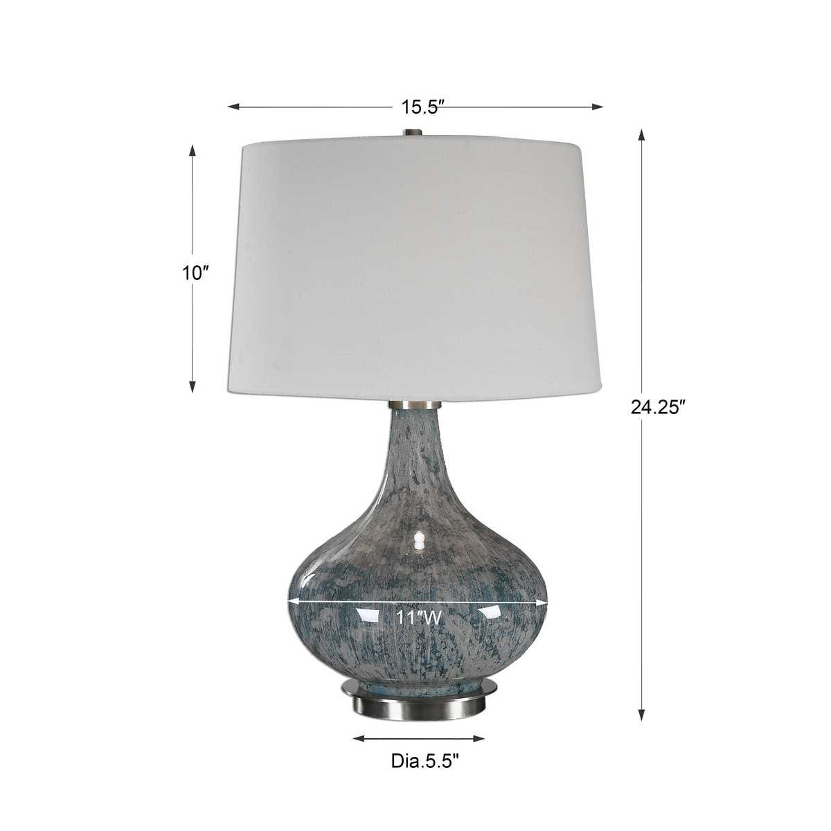 Uttermost Celinda Blue Gray Glass Lamp