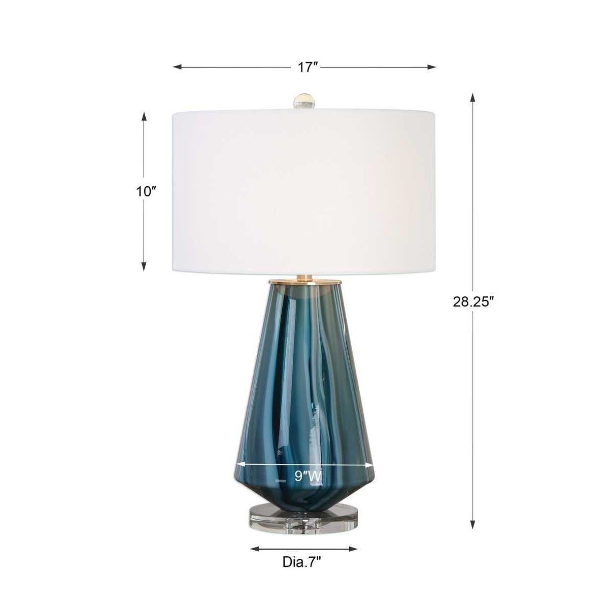 Uttermost Pescara Teal-Gray Glass Lamp