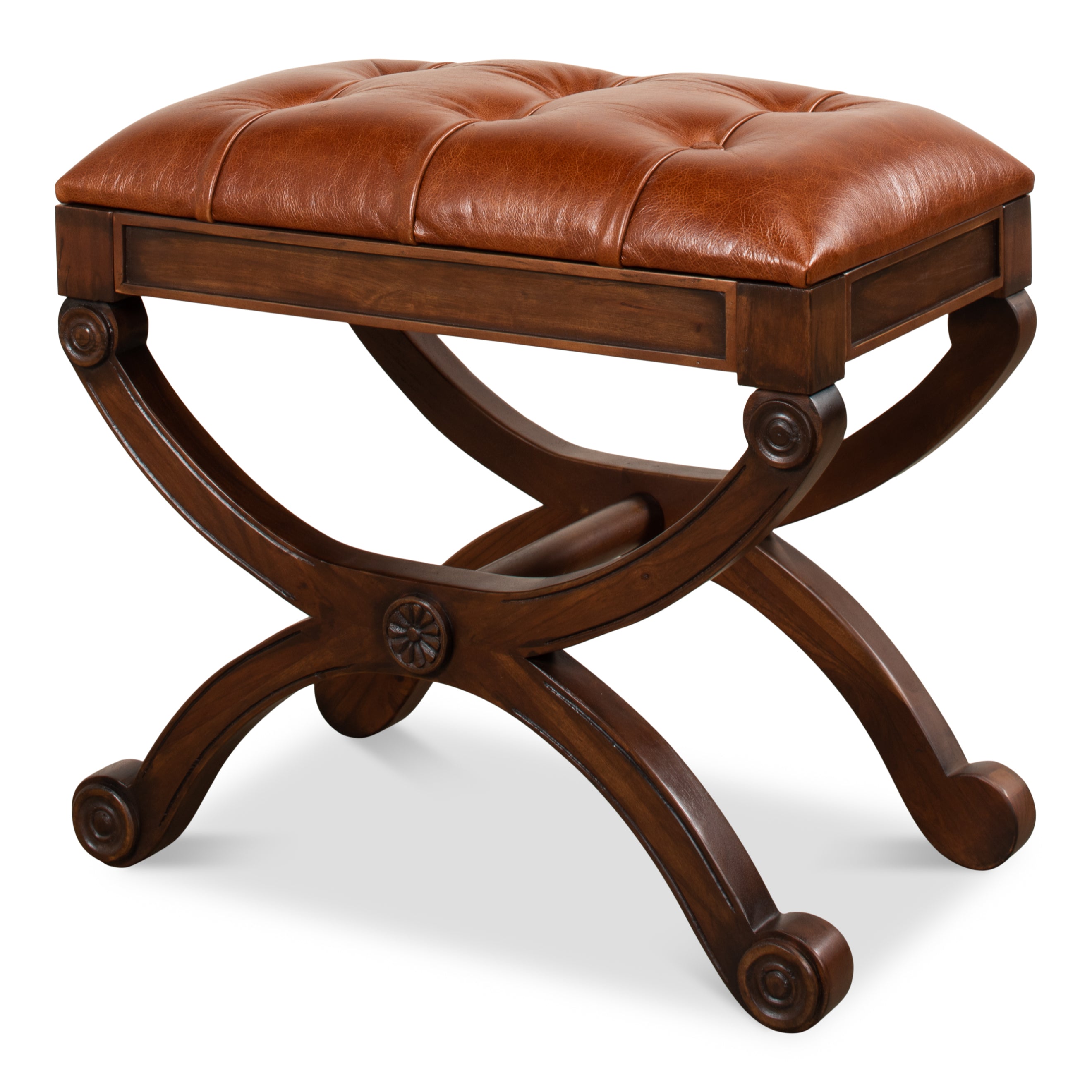 Empire Stool with Leather