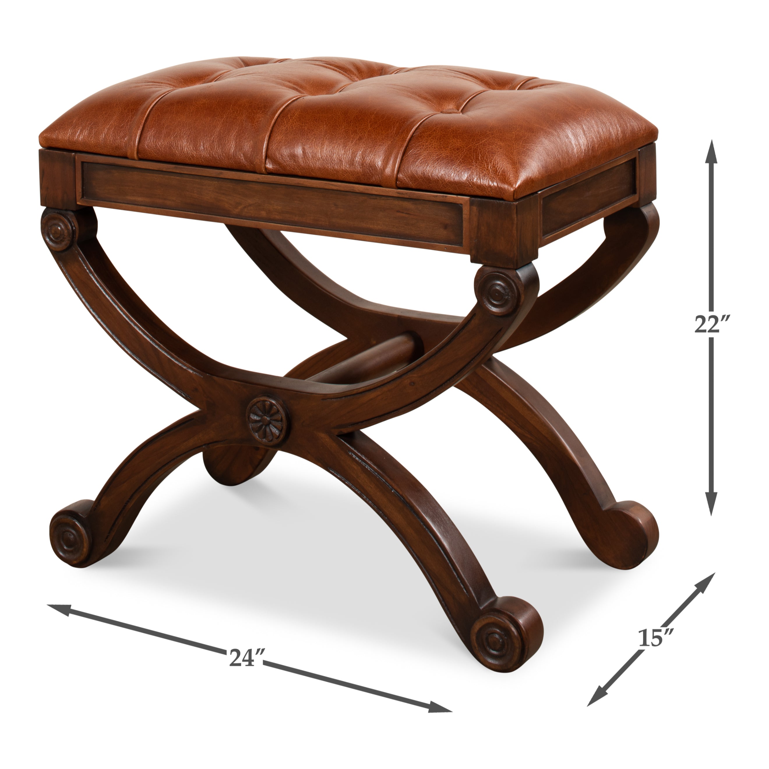 Empire Stool with Leather