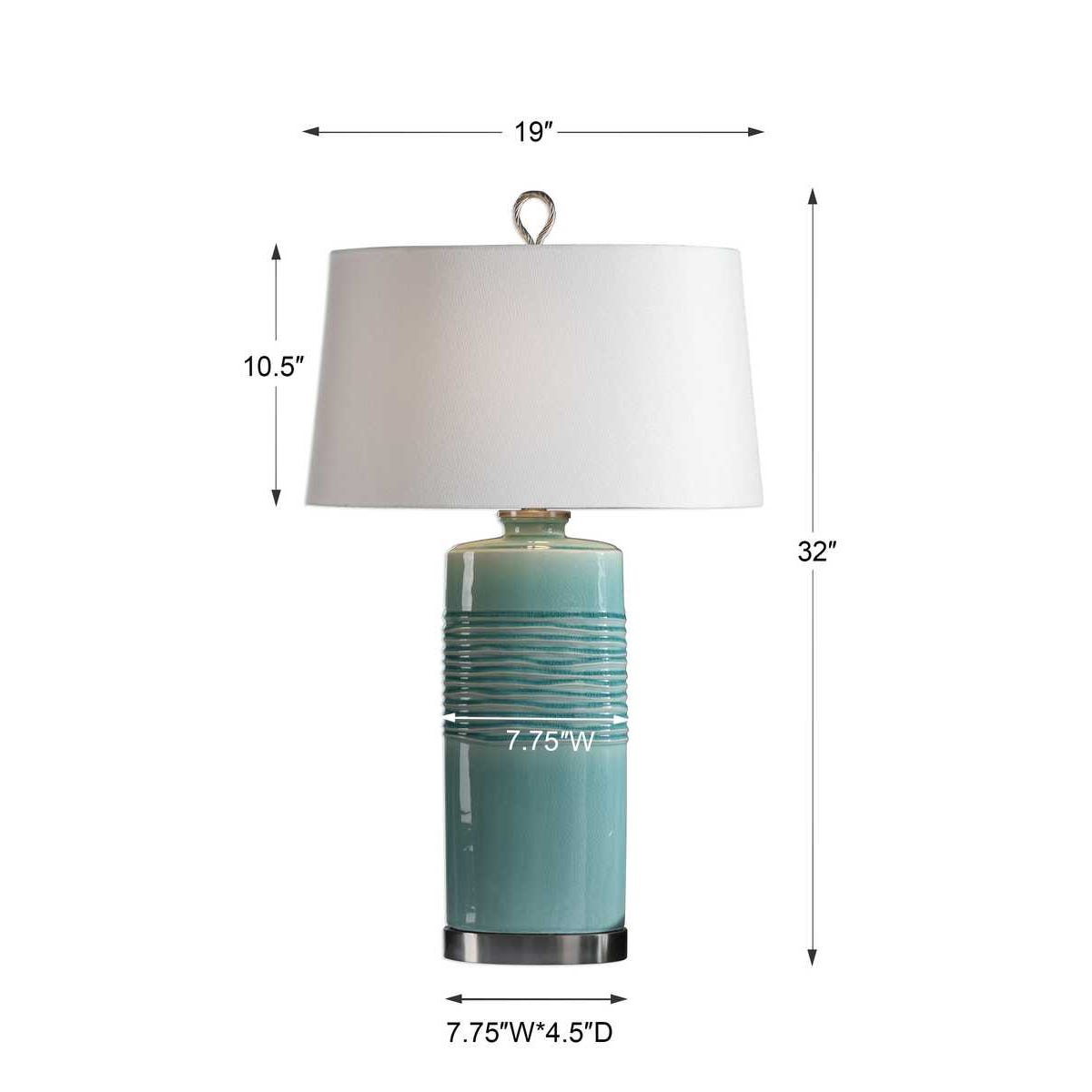Uttermost Rila Distressed Teal Table Lamp