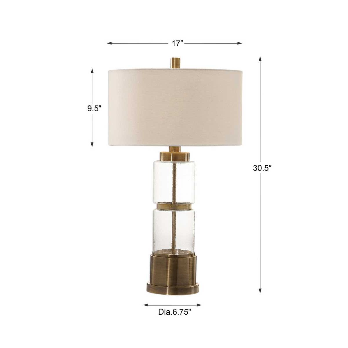 Uttermost Vaiga Glass Column Lamp