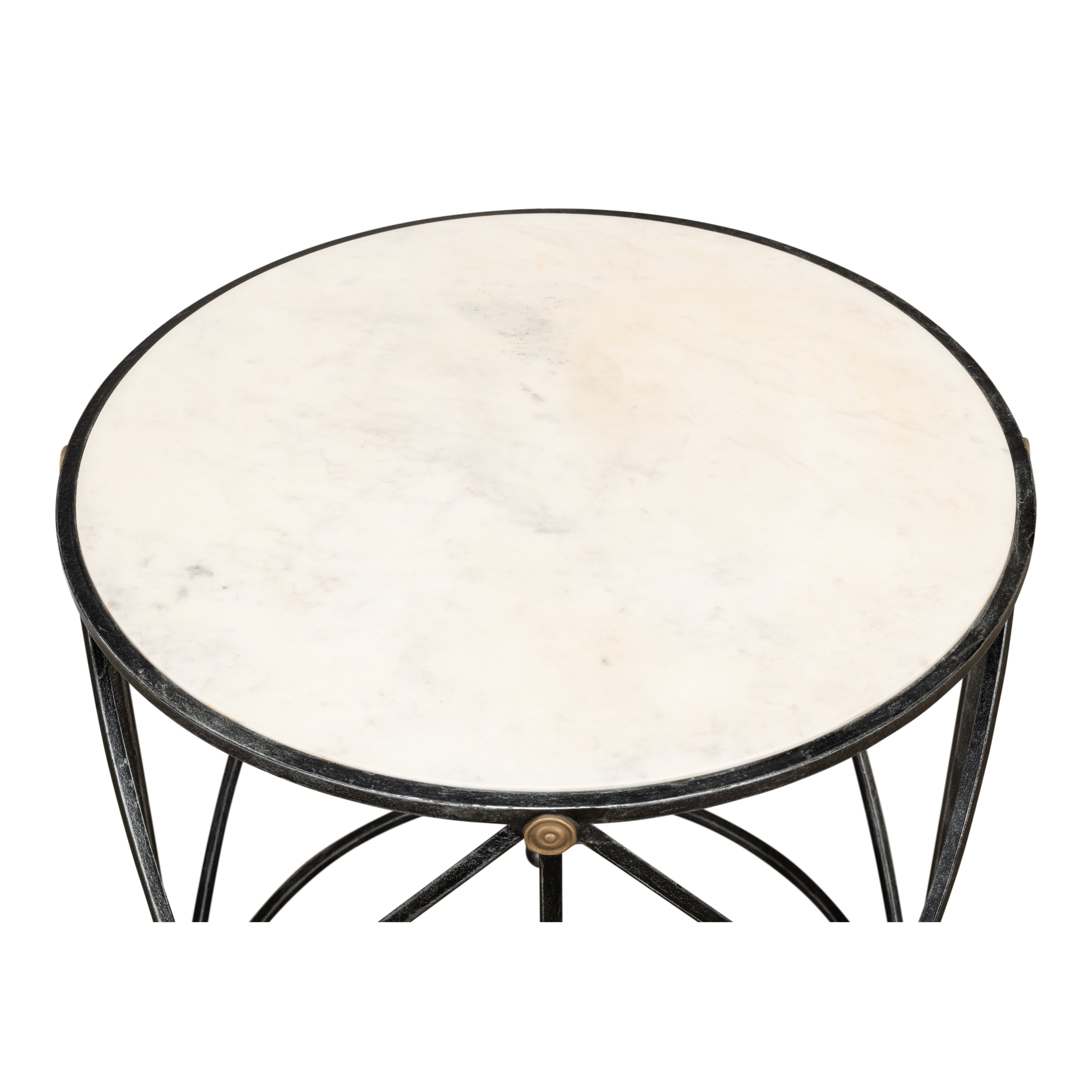 Drum & Fife Lamp Table - Aged White Marble