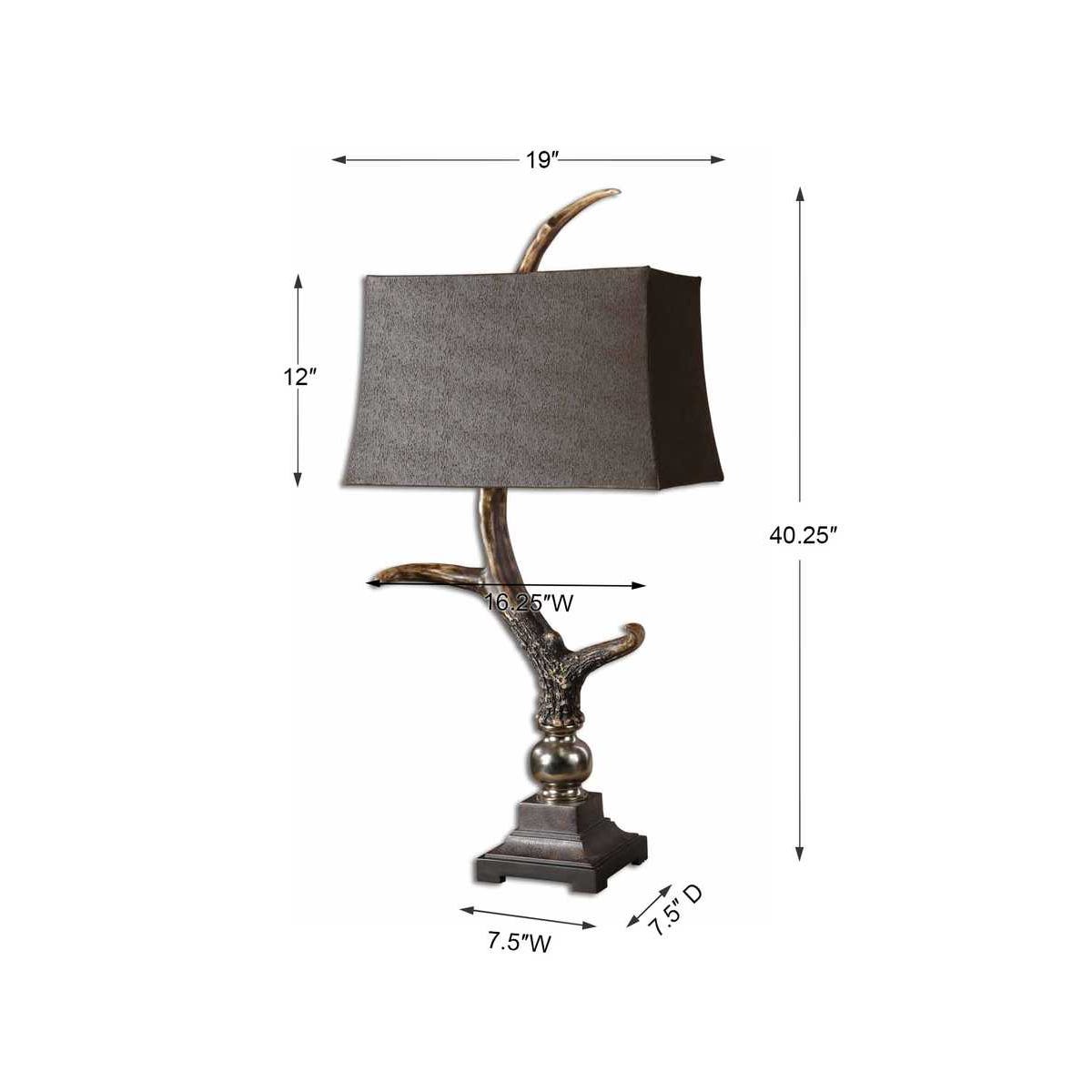 Uttermost Stag Horn Dark Shade Table Lamp
