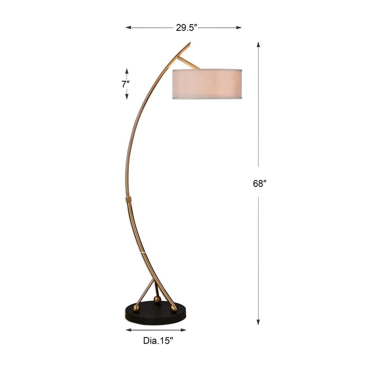 Uttermost Vardar Curved Brass Floor Lamp