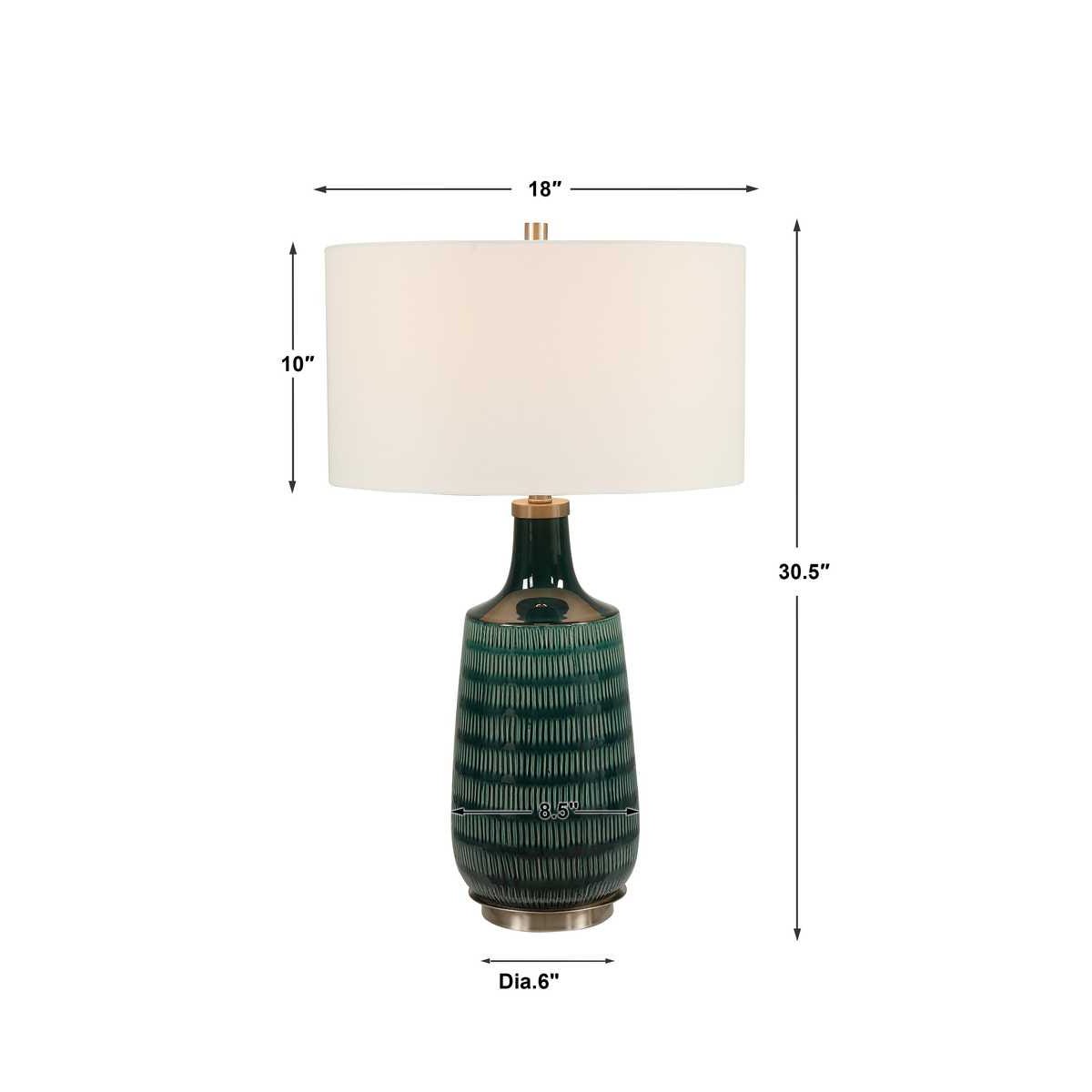 Uttermost Scouts Deep Green Table Lamp