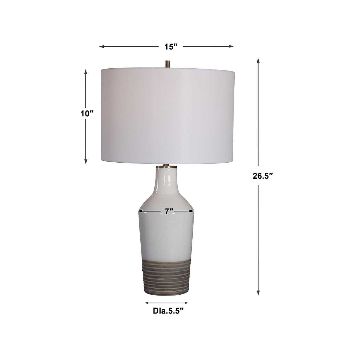 Uttermost Dakota White Crackle Table Lamp