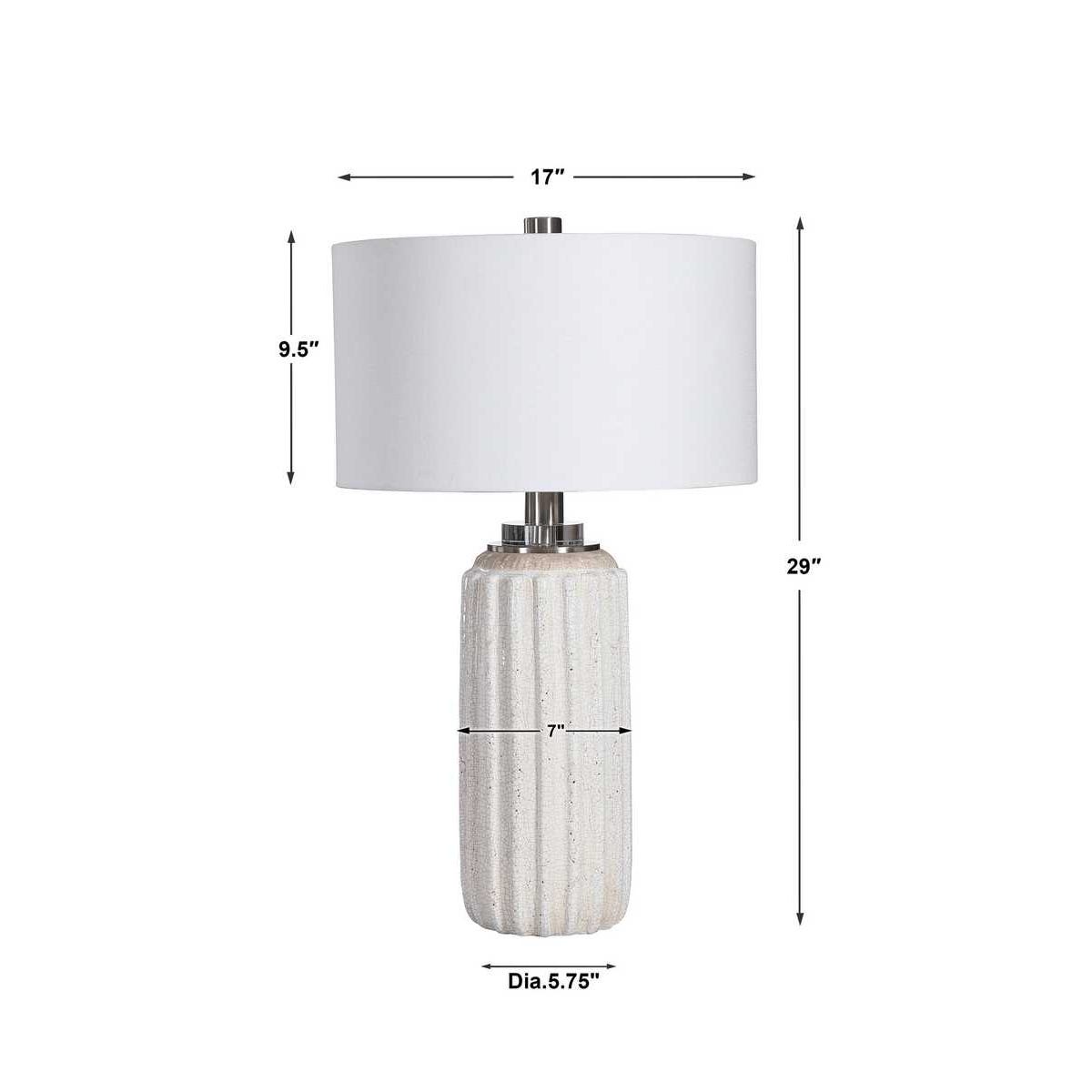 Uttermost Azariah White Crackle Table Lamp
