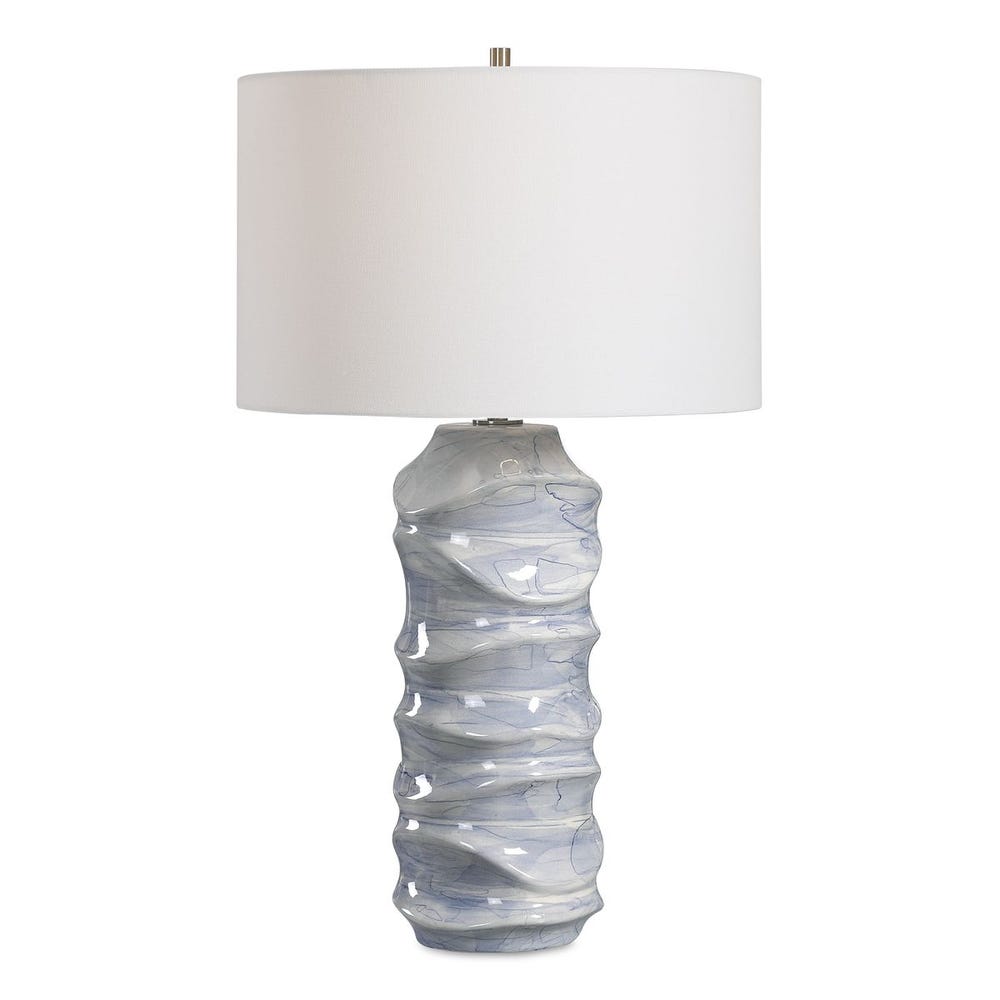 Uttermost Waves Blue & White Table Lamp