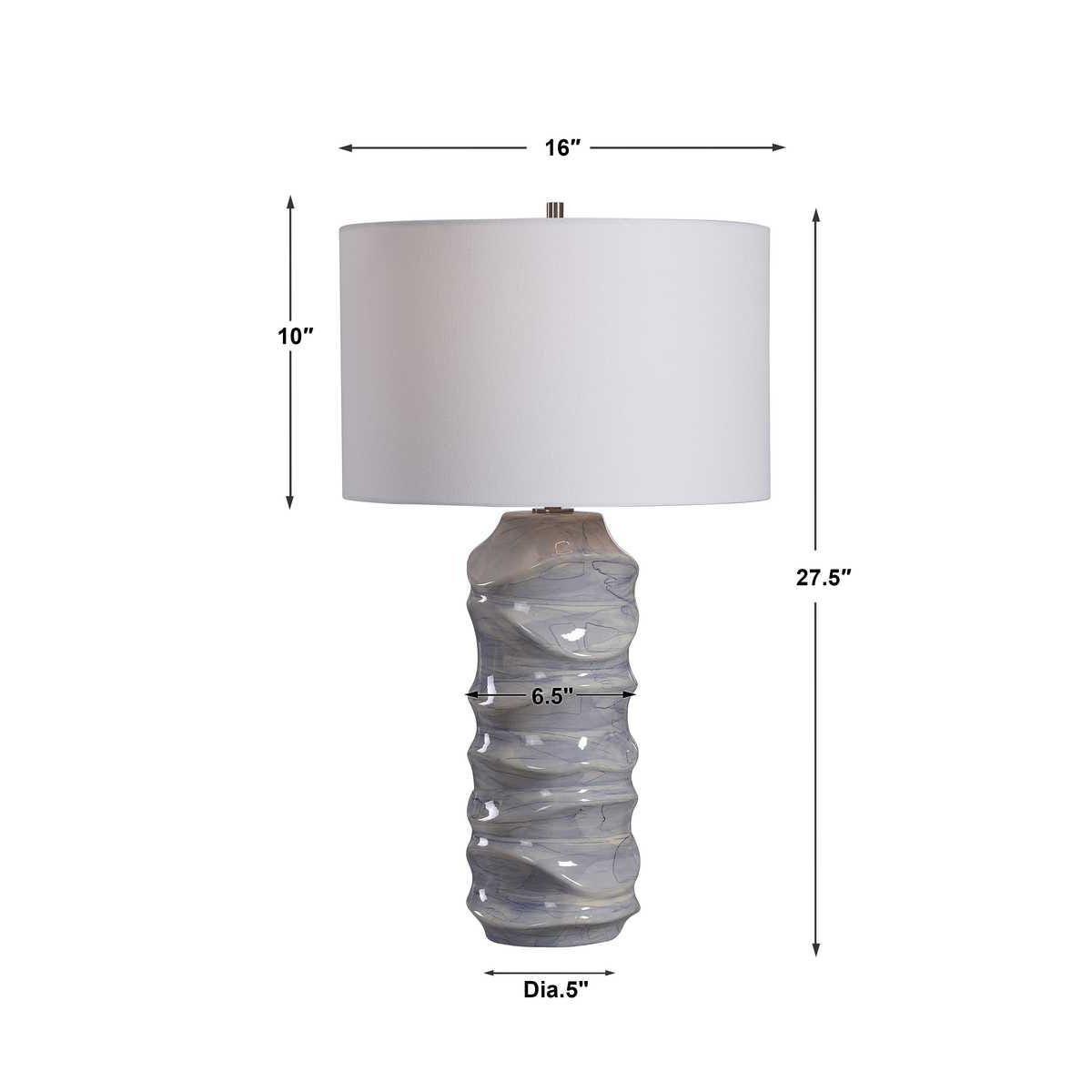 Uttermost Waves Blue & White Table Lamp