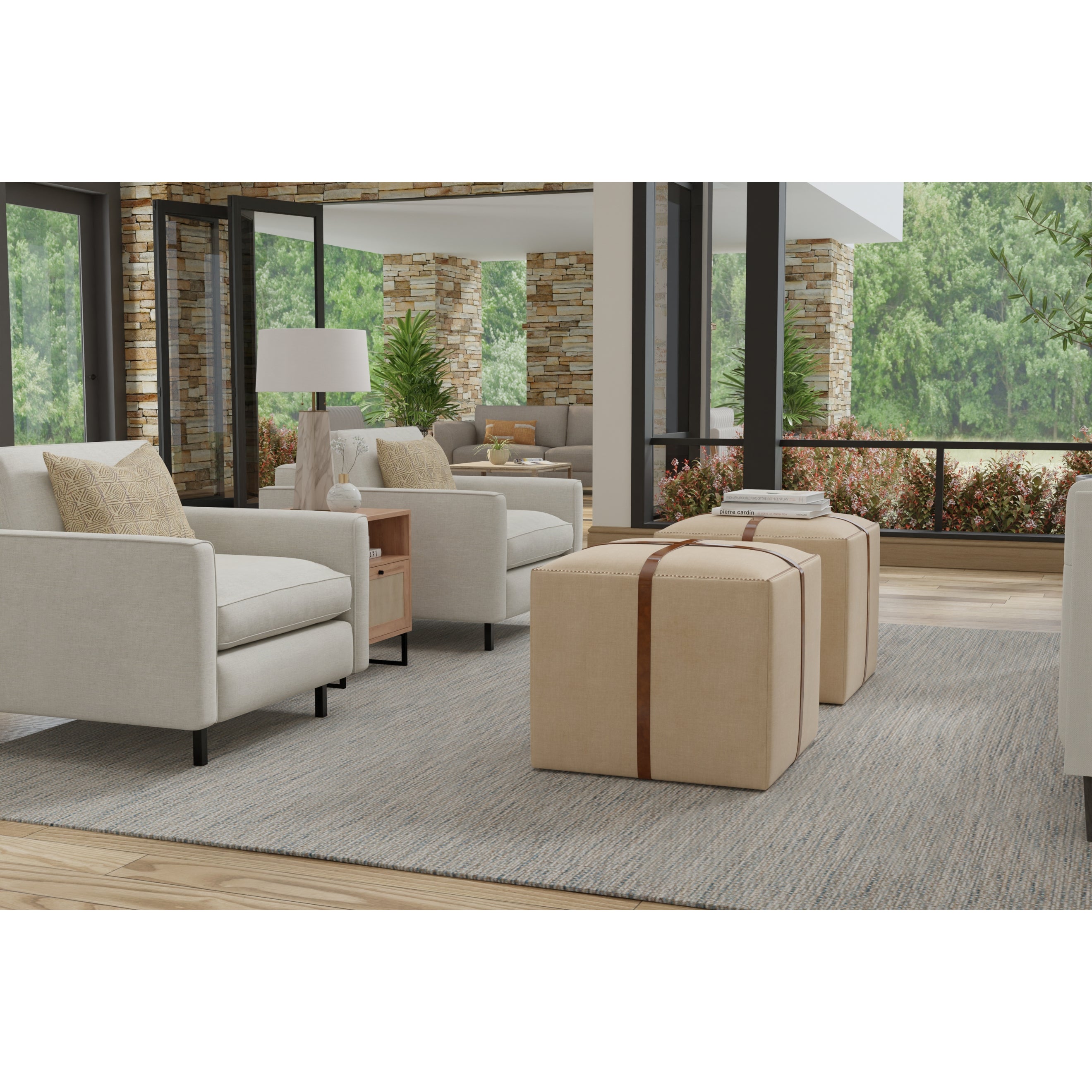 Strap Canvas & Leather Stool