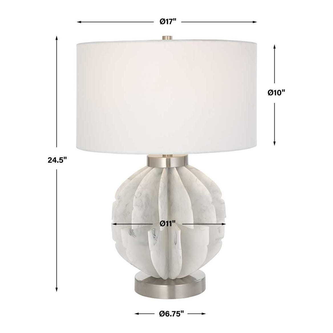 Uttermost Repetition White Marble Table Lamp