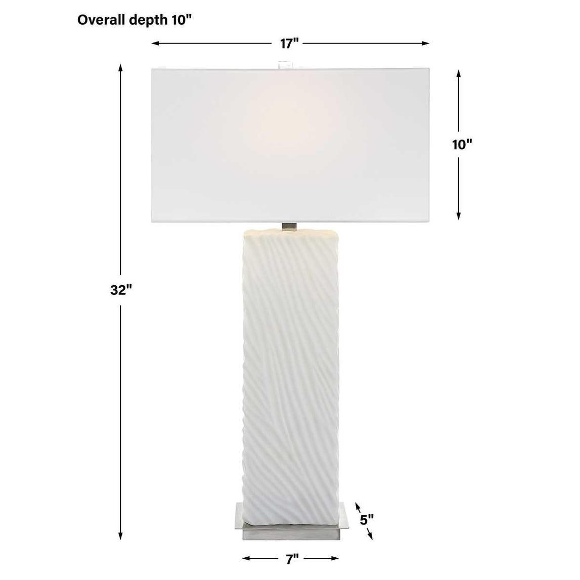 Uttermost Pillar White Marble Table Lamp