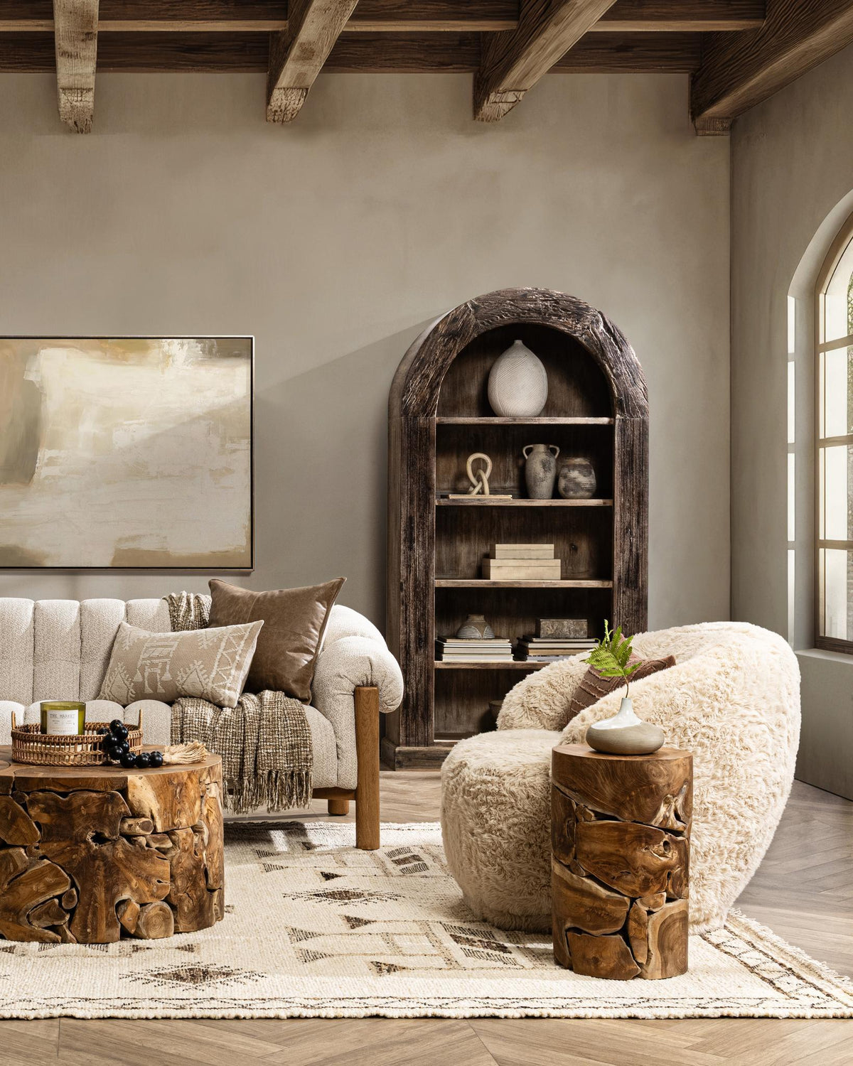 Gazi Ivory/Brown Multi Rug by Classic Home