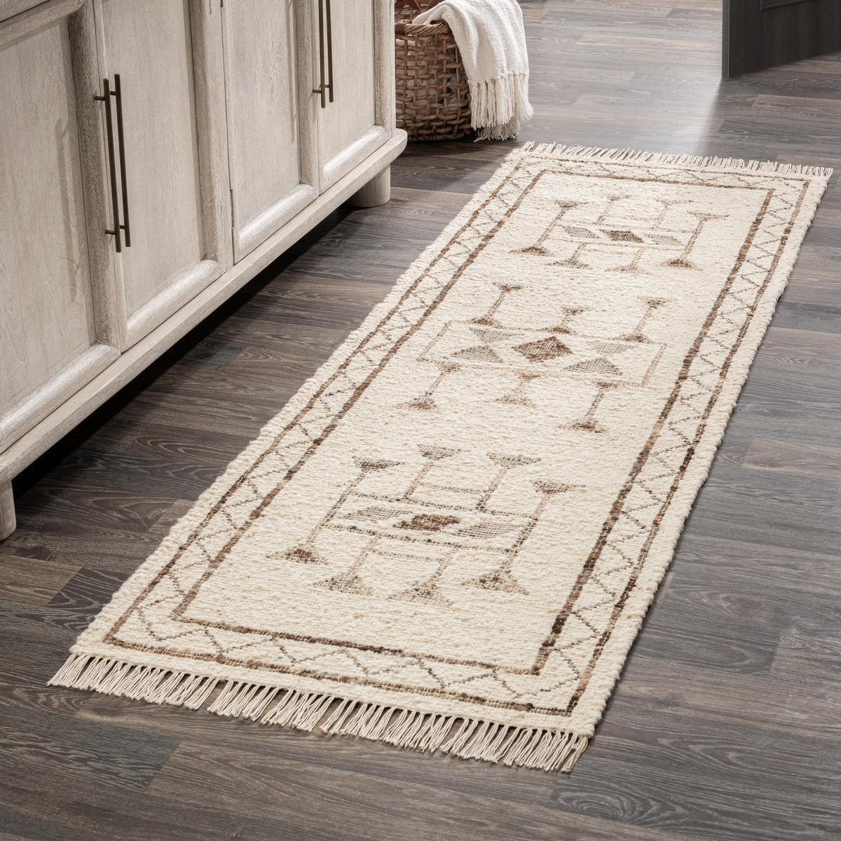 Gazi Ivory/Brown Multi Rug by Classic Home
