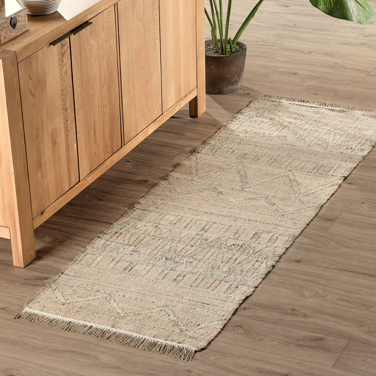 Kingston Distressed Natural Rug by Classic Home