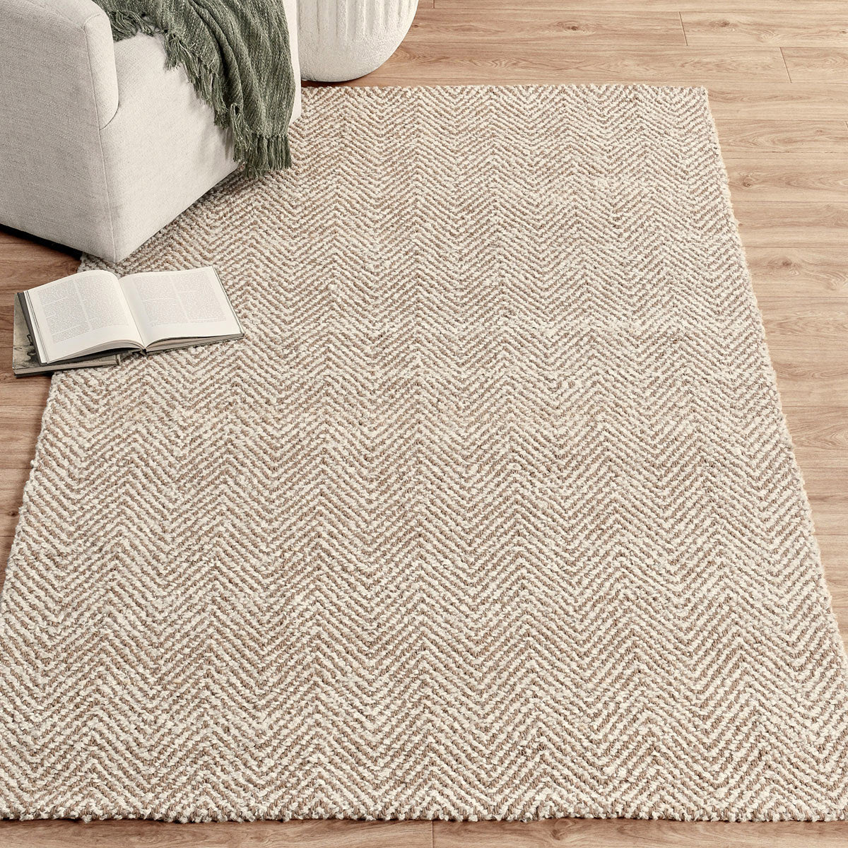 Herringbone Chenille Ivory/Natural Rug
