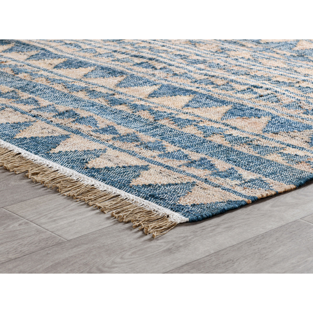 Solana Distressed Blue Natural Rug by Classic Home