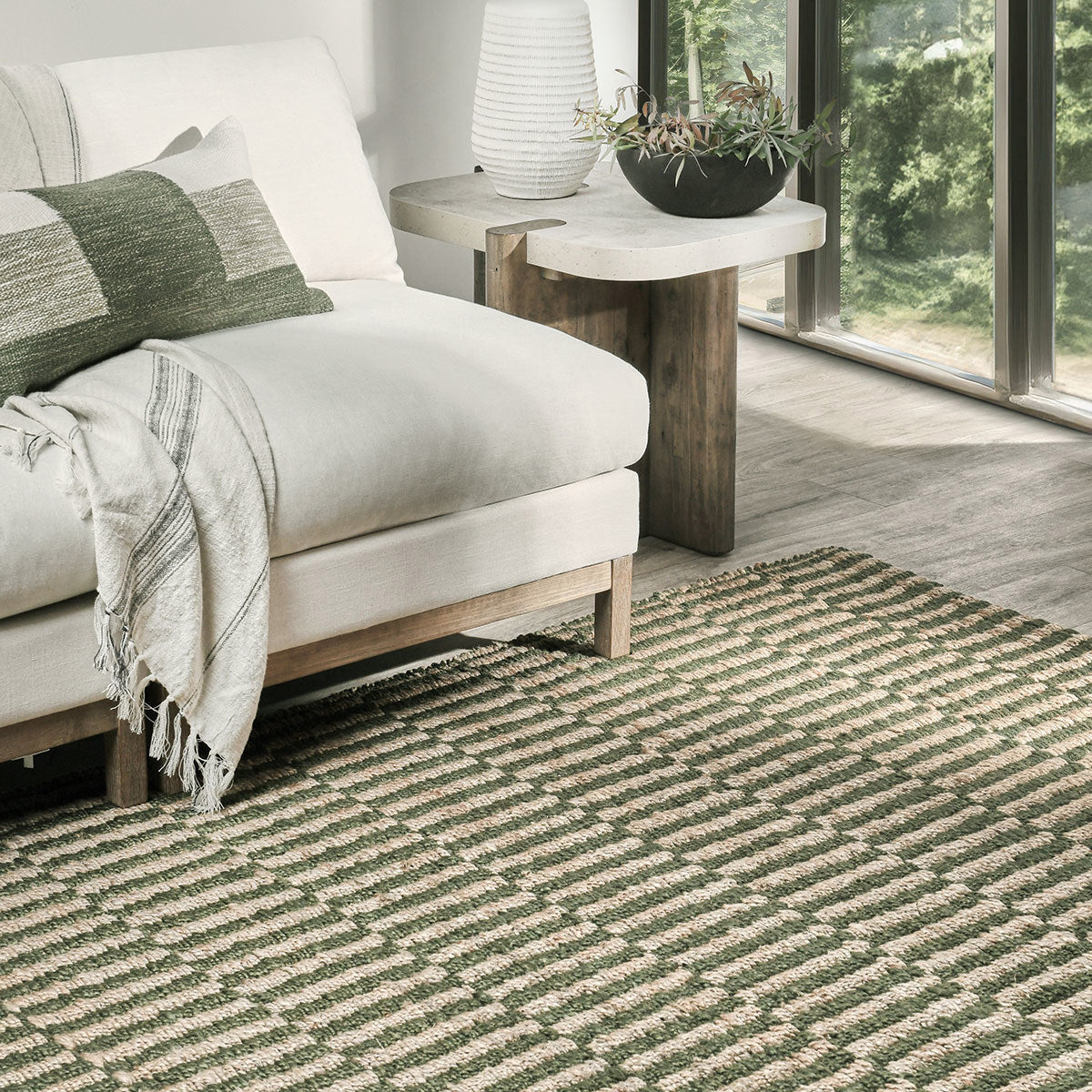 Monterey Jute Green/Natural Rug by Classic Home