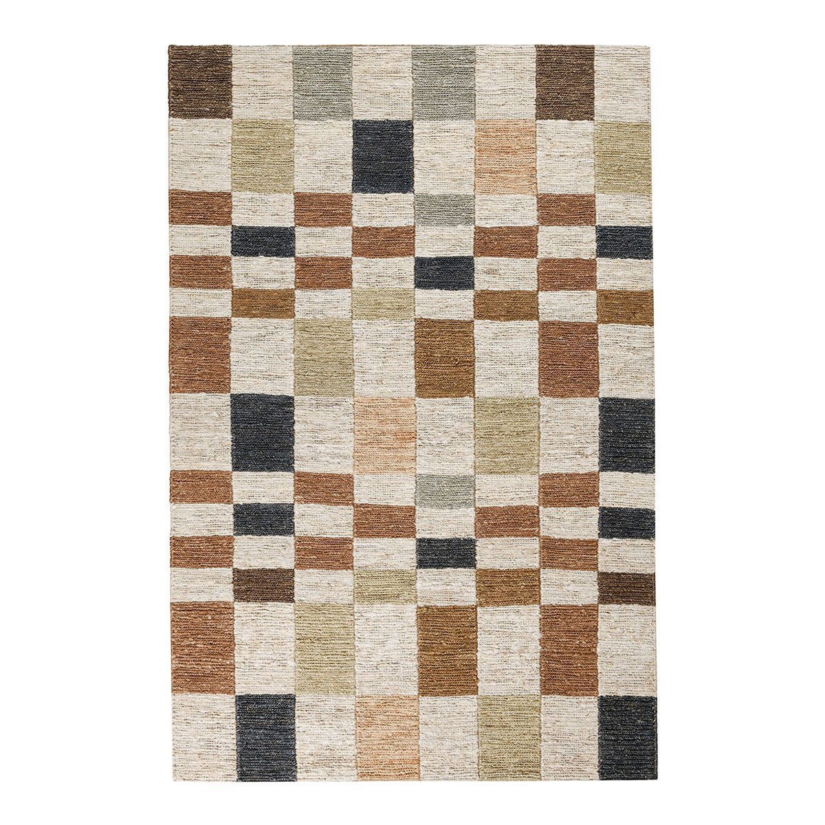 Soumak Jute Check Natural Multi Rug by Classic Home