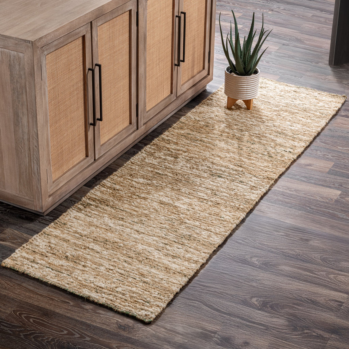 Hayward Soumak Jute Natural/Green Rug