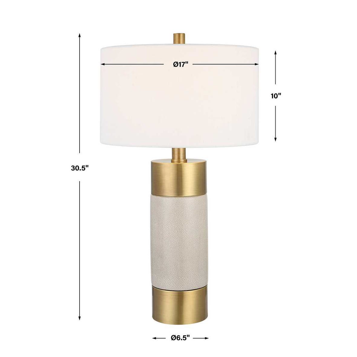 Uttermost Adelia Ivory & Brass Table Lamp
