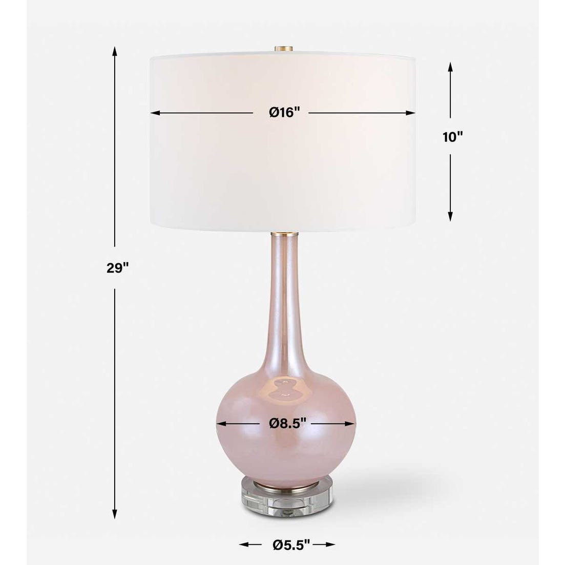 Uttermost Rosa Pink Glass Table Lamp