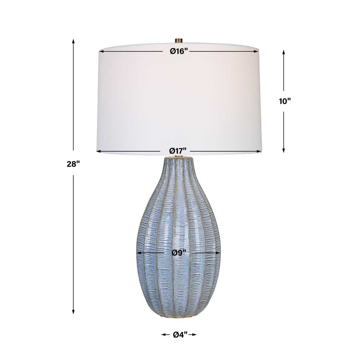 Uttermost Veston Blue Glaze Table Lamp