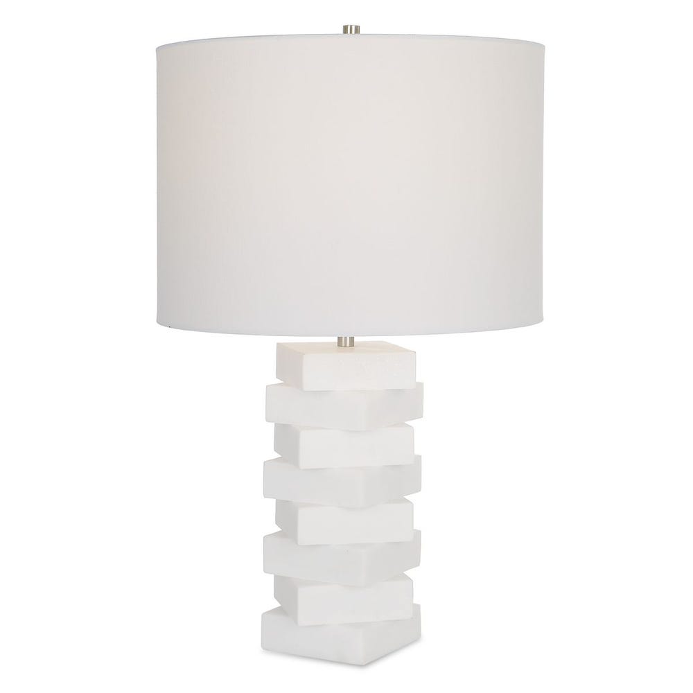Uttermost Ascent White Geometric Table Lamp