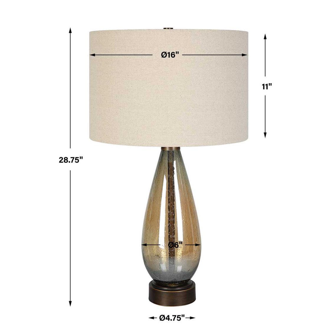 Uttermost Baltic Teardrop Glass Table Lamp