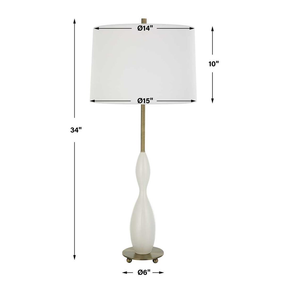 Uttermost Annora Glossy White Table Lamp