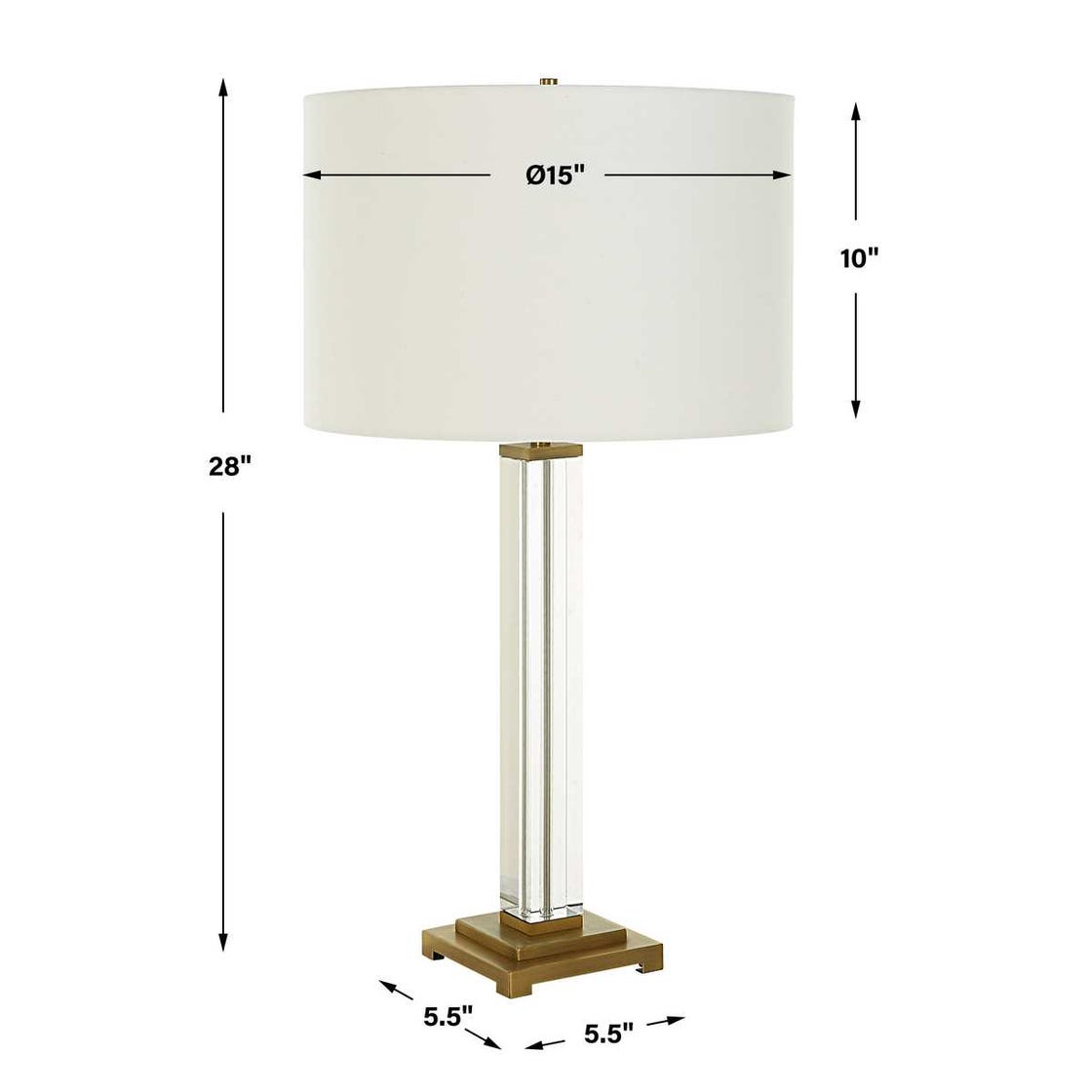 Uttermost Crystal Column Table Lamp