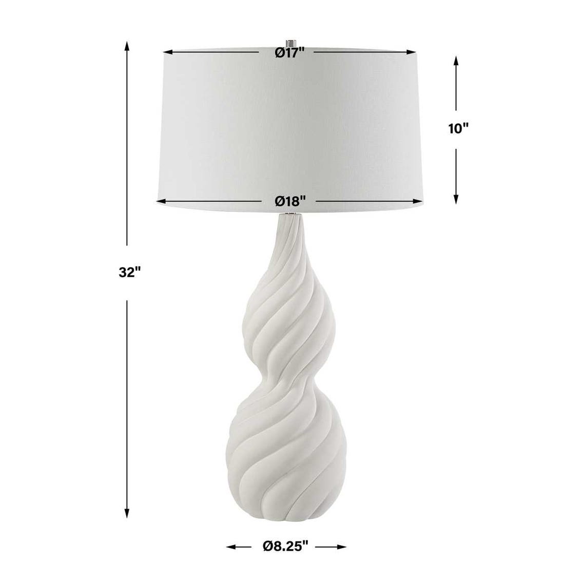Uttermost Twisted Swirl White Table Lamp