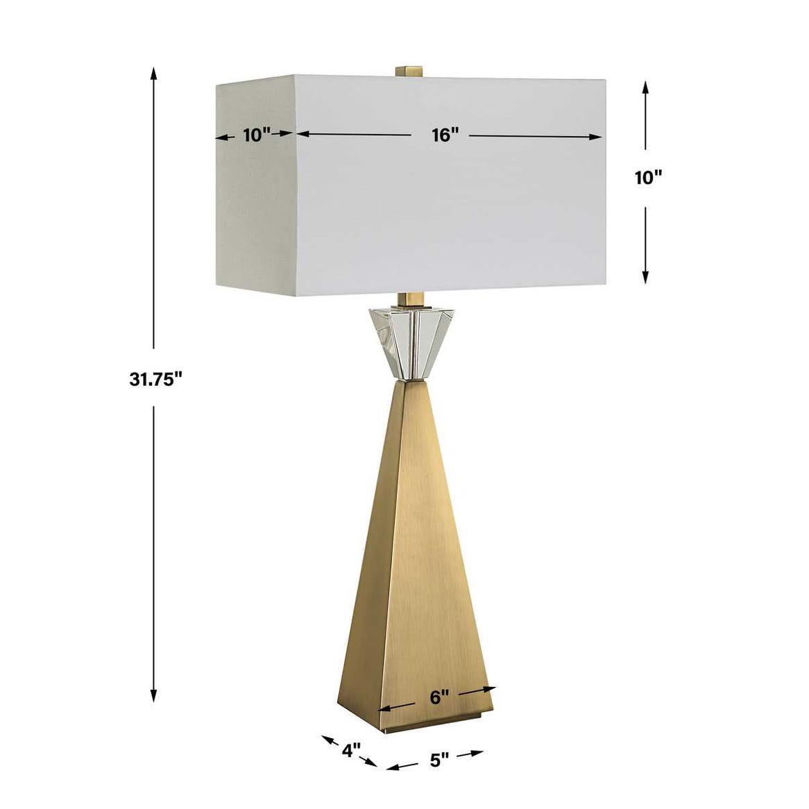 Uttermost Arete Modern Brass Table Lamp