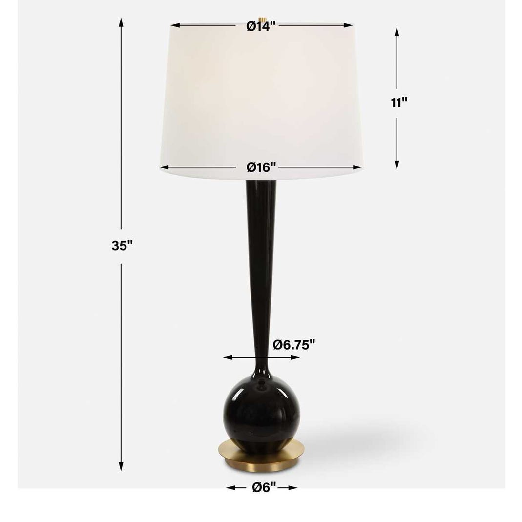 Uttermost Brielle Polished Black Table Lamp