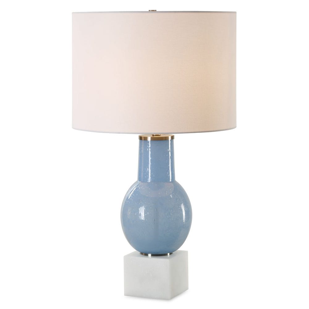 Uttermost Clear Sky Blue Glass Table Lamp