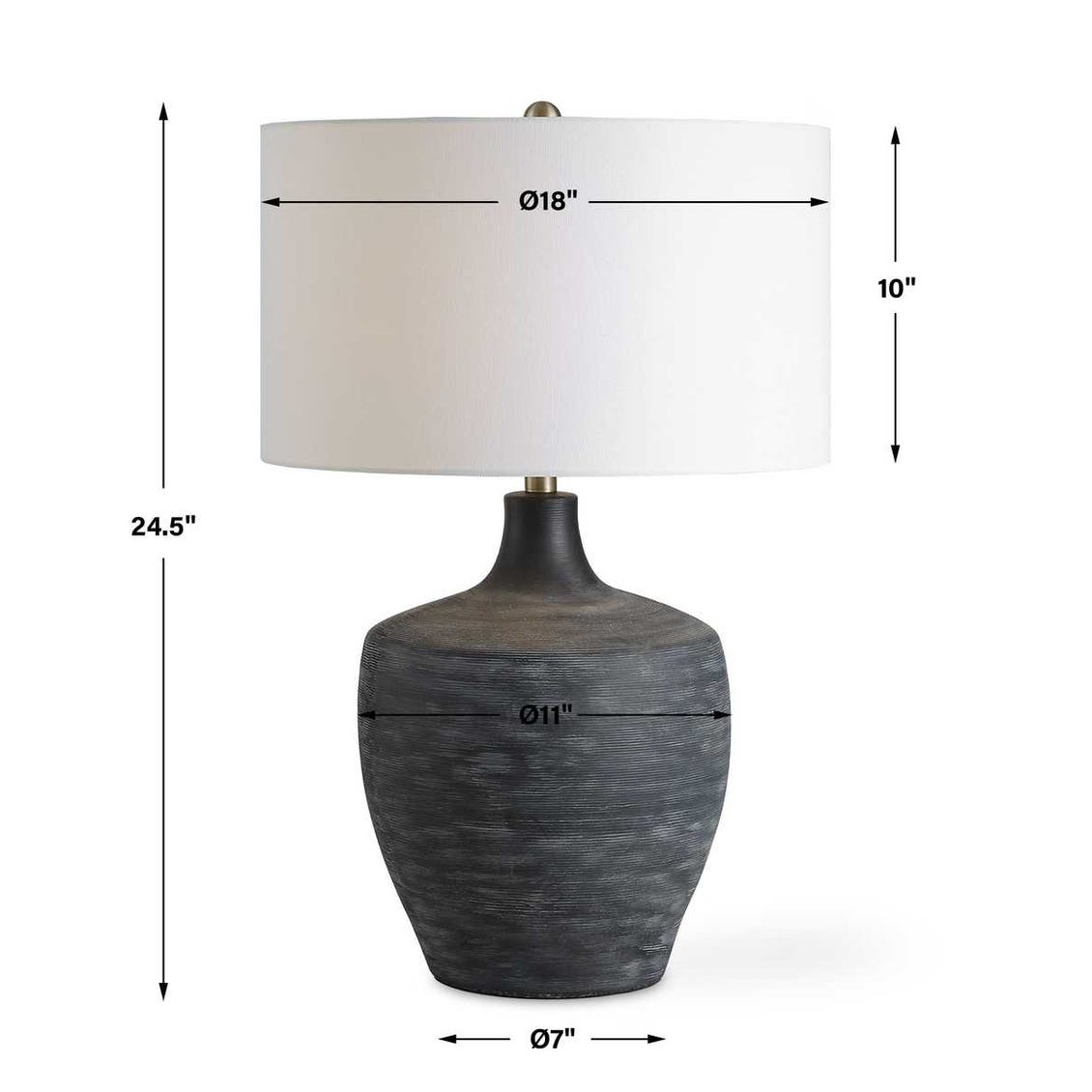 Uttermost Graphite Ribbed Table Lamp