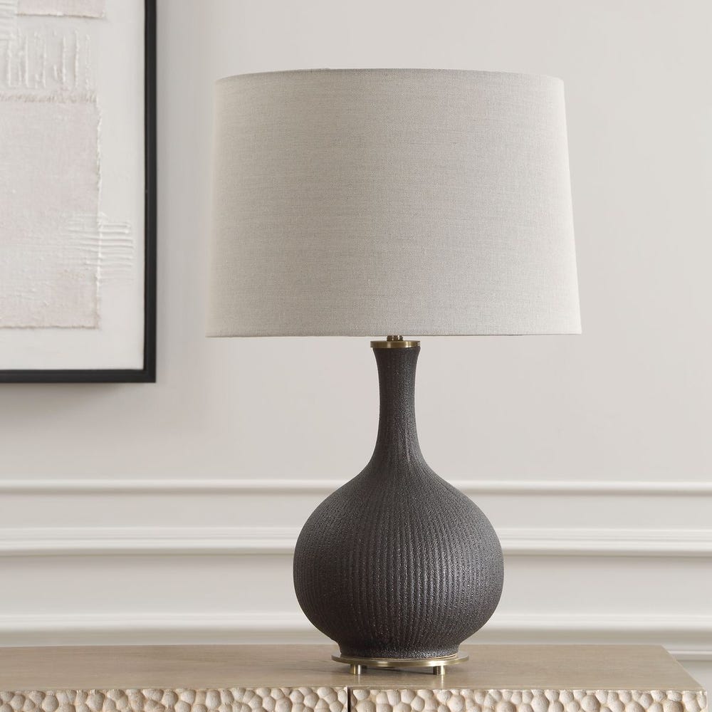 Uttermost Rimini Black Glaze Table Lamp