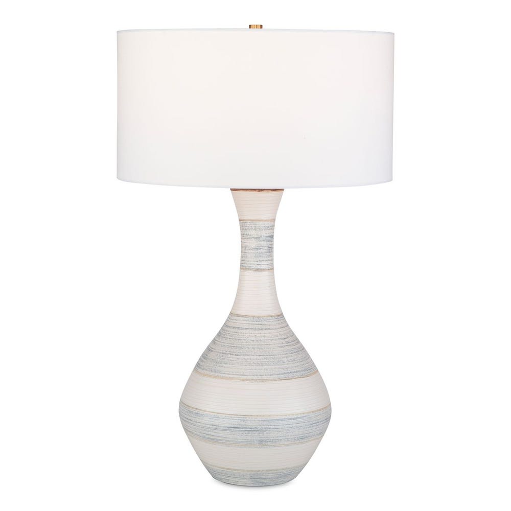 Uttermost Potter Striped Ivory Blue Table Lamp