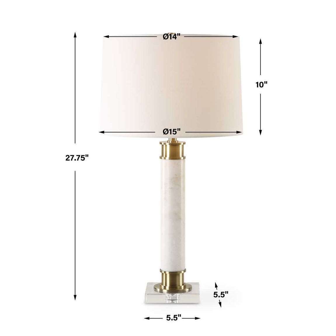 Uttermost Plinth White Marble Table Lamp