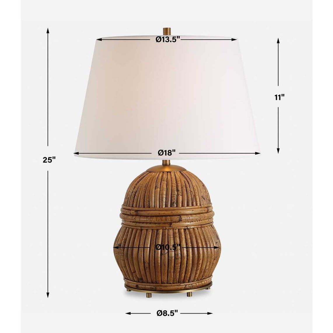 Uttermost Reed Honey Rattan Table Lamp