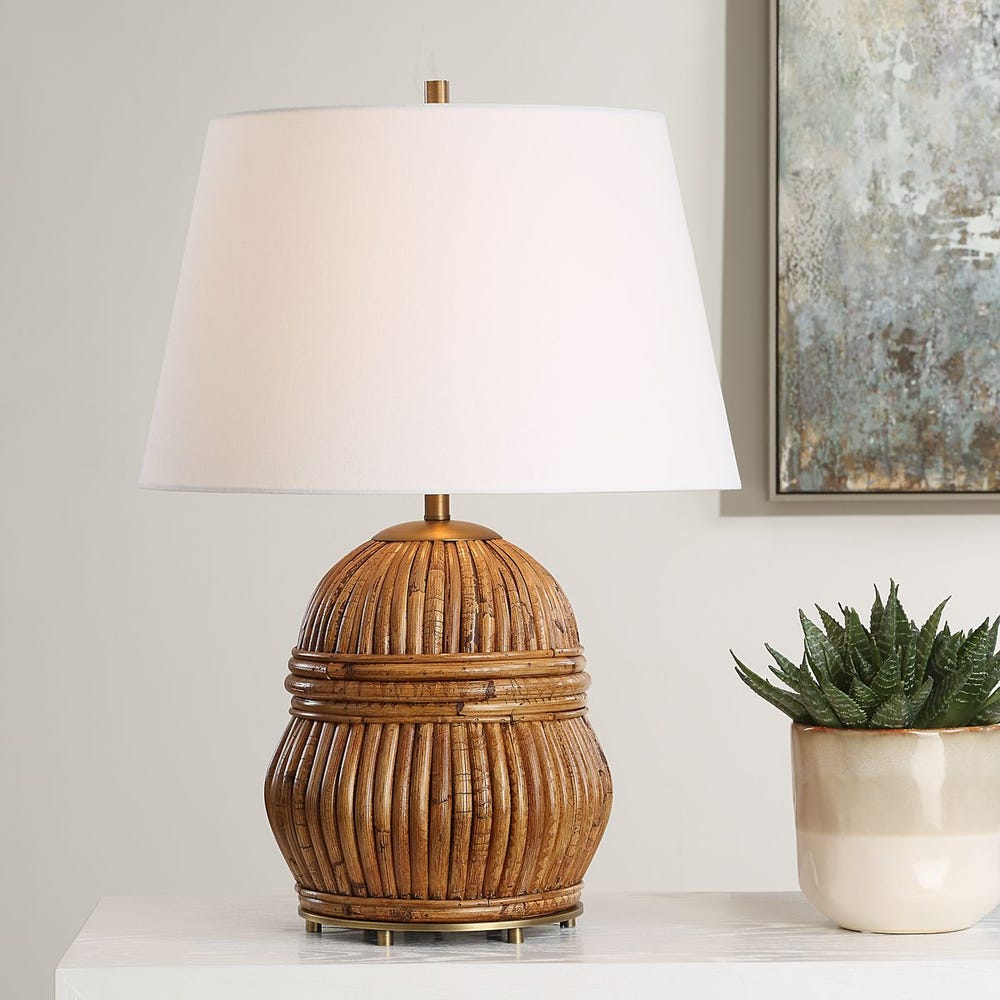 Uttermost Reed Honey Rattan Table Lamp