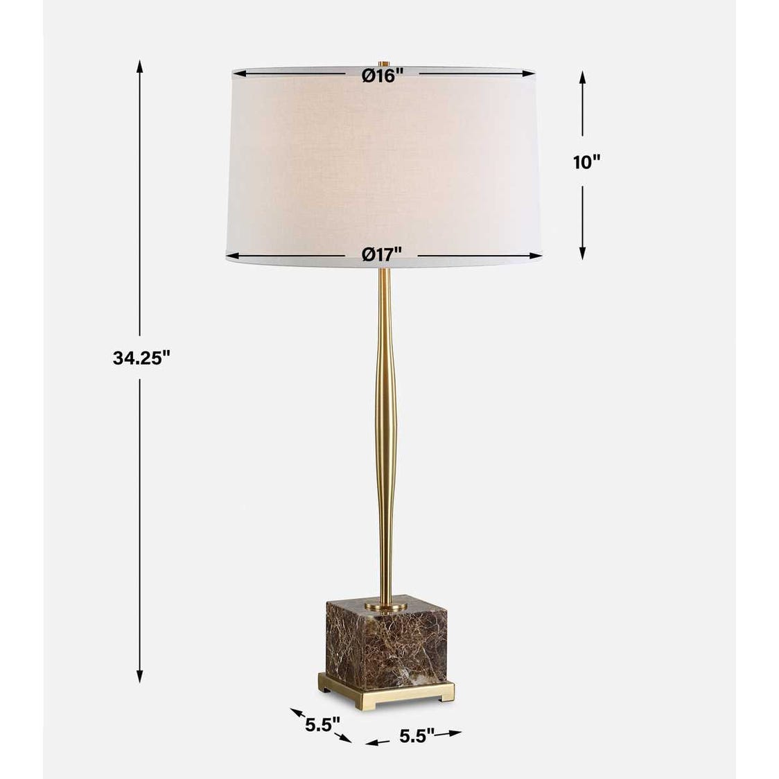 Uttermost Booker Thin Brass Table Lamp