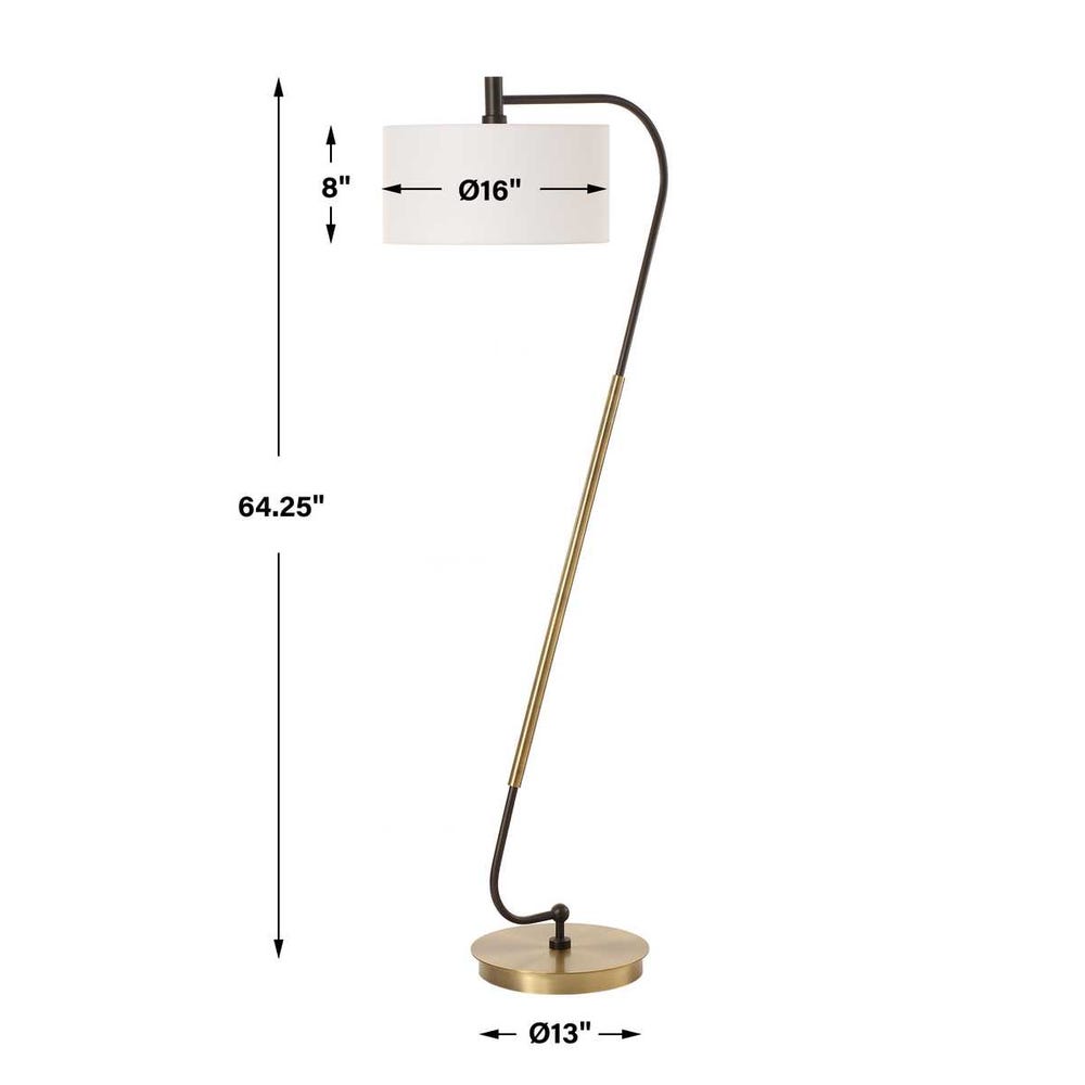 Uttermost Irwin Curved Brass Floor Lamp